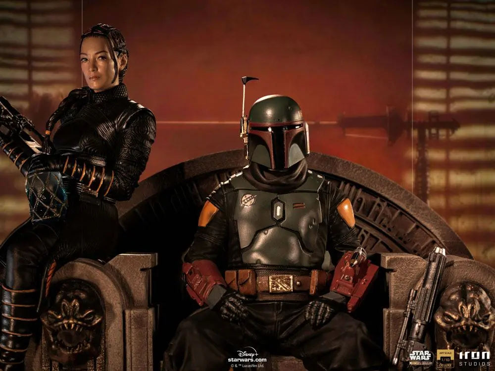 Star Wars The Mandalorian Deluxe Art Scale Statue 1/10 Boba Fett & Fennec on Throne 23 cm Produktfoto