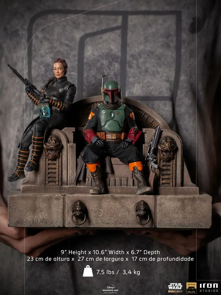 Star Wars The Mandalorian Deluxe Art Scale Statue 1/10 Boba Fett & Fennec on Throne 23 cm Produktfoto