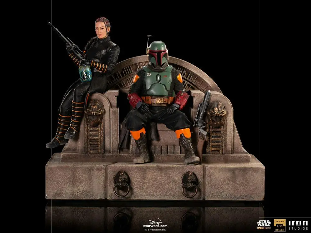 Star Wars The Mandalorian Deluxe Art Scale Statue 1/10 Boba Fett & Fennec on Throne 23 cm Produktfoto