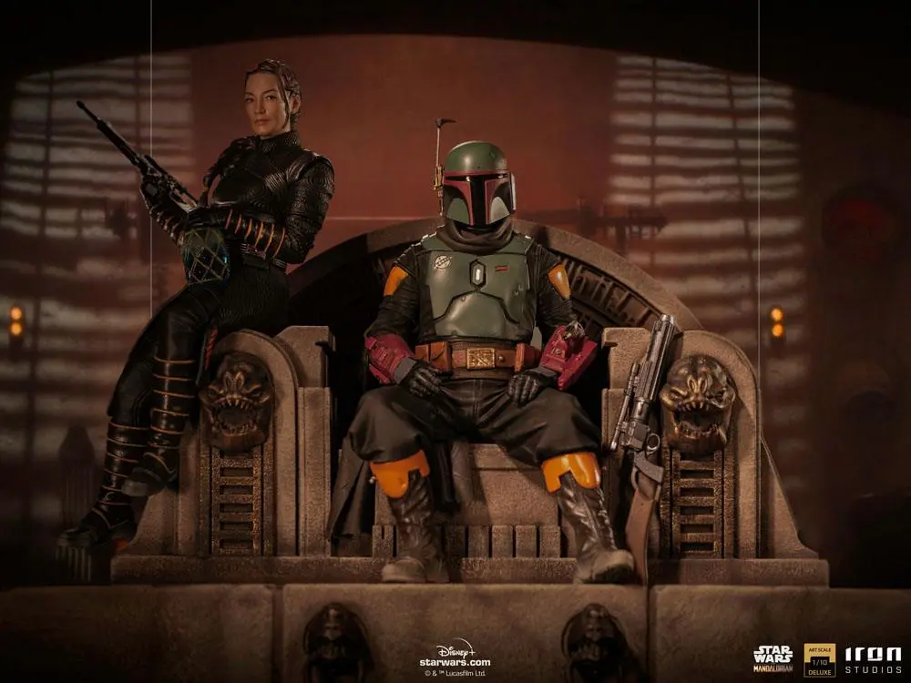 Star Wars The Mandalorian Deluxe Art Scale Statue 1/10 Boba Fett & Fennec on Throne 23 cm Produktfoto