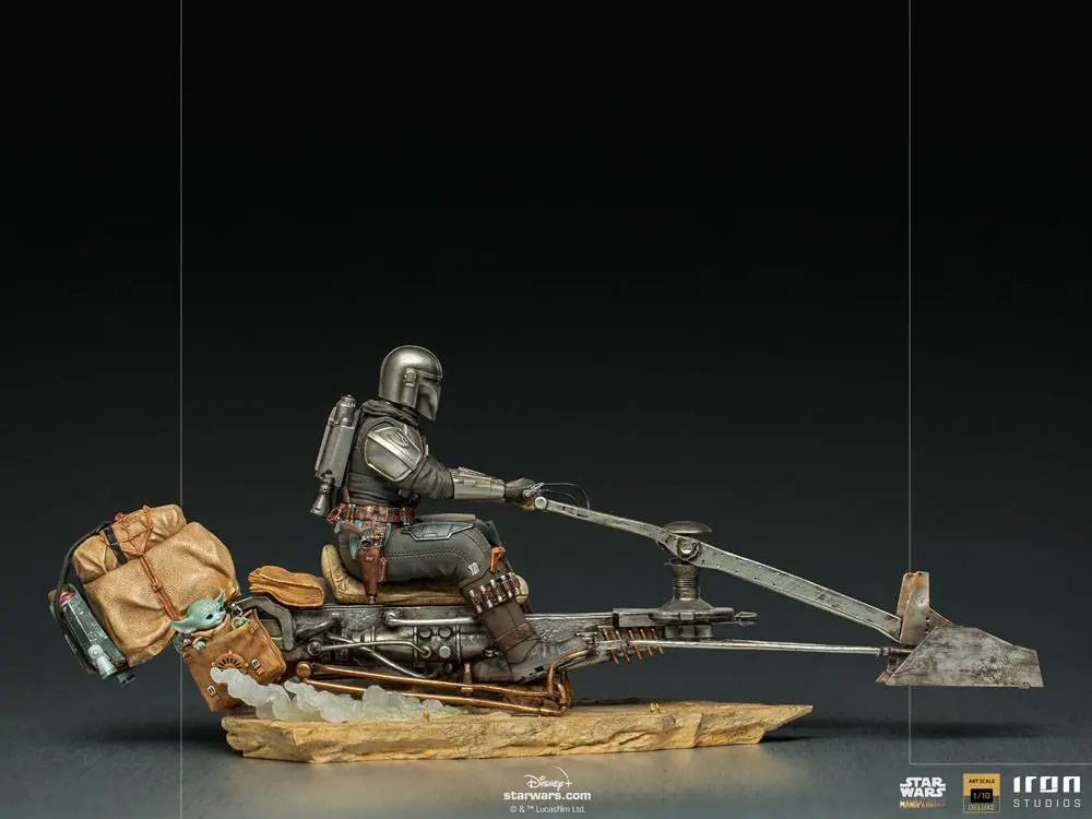 Star Wars The Mandalorian Deluxe Art Scale Statue 1/10 Mandalorian on Speederbike 18 cm Produktfoto