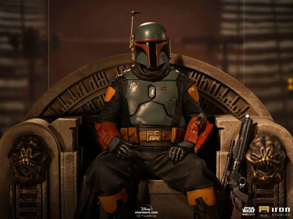 Star Wars The Mandalorian Deluxe Art Scale Statue 1/10 Boba Fett on Throne 18 cm Produktfoto