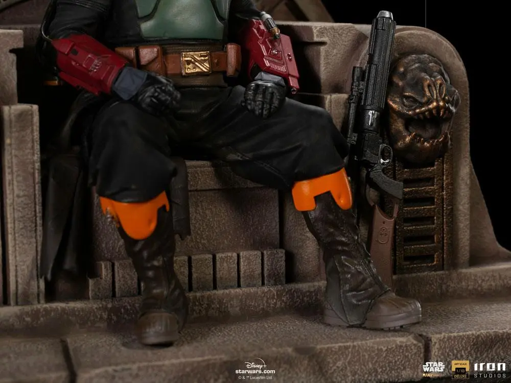 Star Wars The Mandalorian Deluxe Art Scale Statue 1/10 Boba Fett on Throne 18 cm Produktfoto