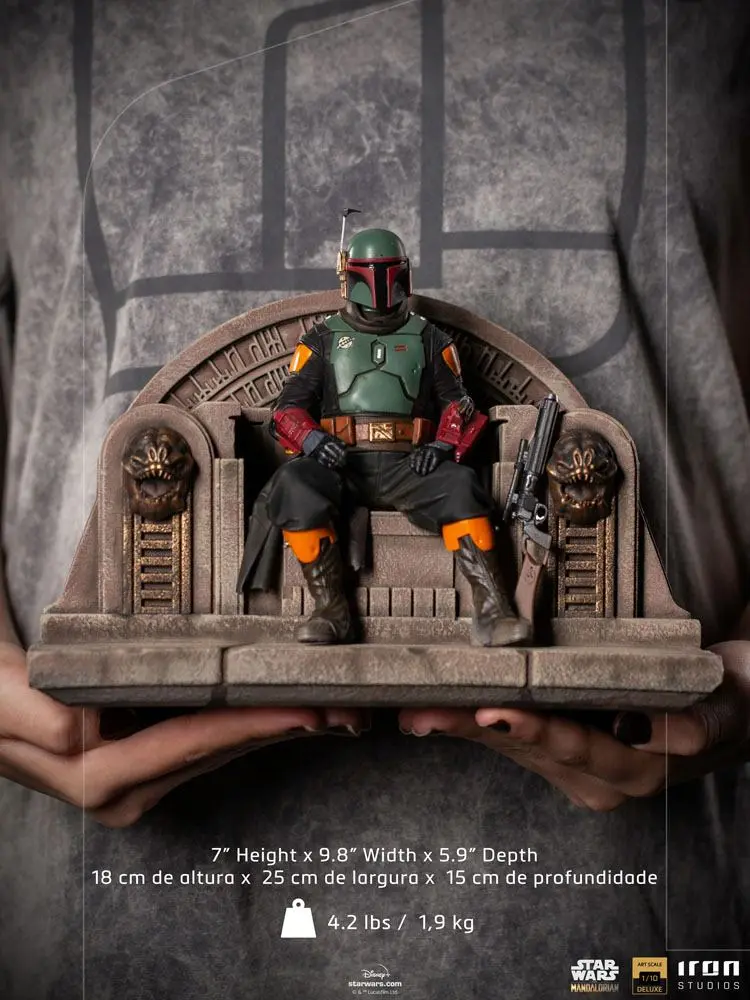 Star Wars The Mandalorian Deluxe Art Scale Statue 1/10 Boba Fett on Throne 18 cm Produktfoto