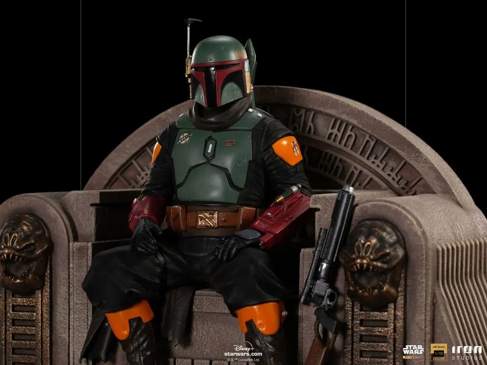Star Wars The Mandalorian Deluxe Art Scale Statue 1/10 Boba Fett on Throne 18 cm Produktfoto