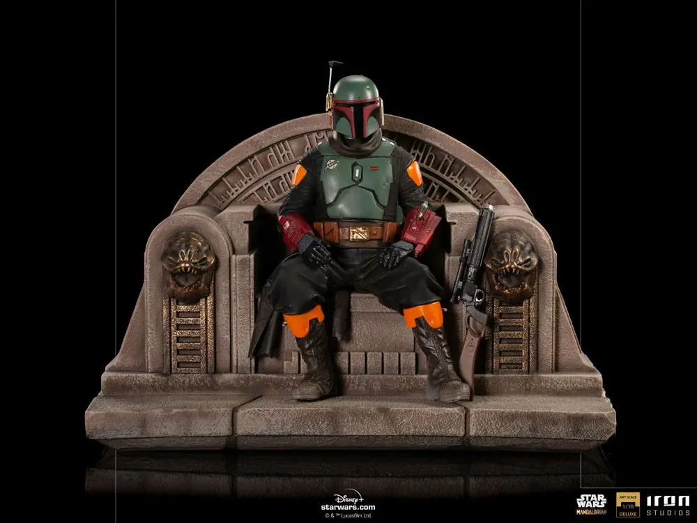Star Wars The Mandalorian Deluxe Art Scale Statue 1/10 Boba Fett on Throne 18 cm Produktfoto