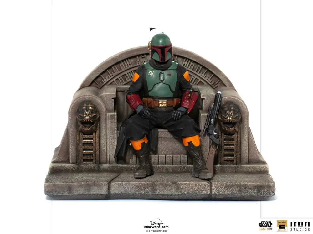 Star Wars The Mandalorian Deluxe Art Scale Statue 1/10 Boba Fett on Throne 18 cm Produktfoto