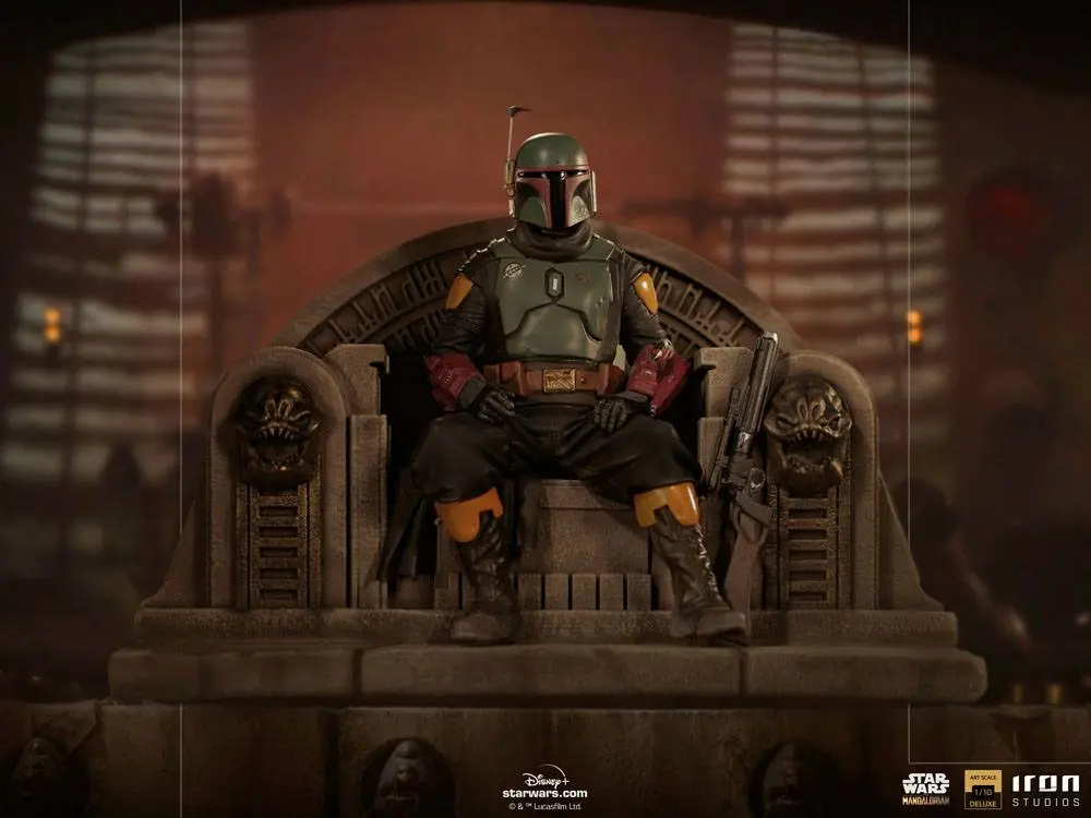 Star Wars The Mandalorian Deluxe Art Scale Statue 1/10 Boba Fett on Throne 18 cm Produktfoto