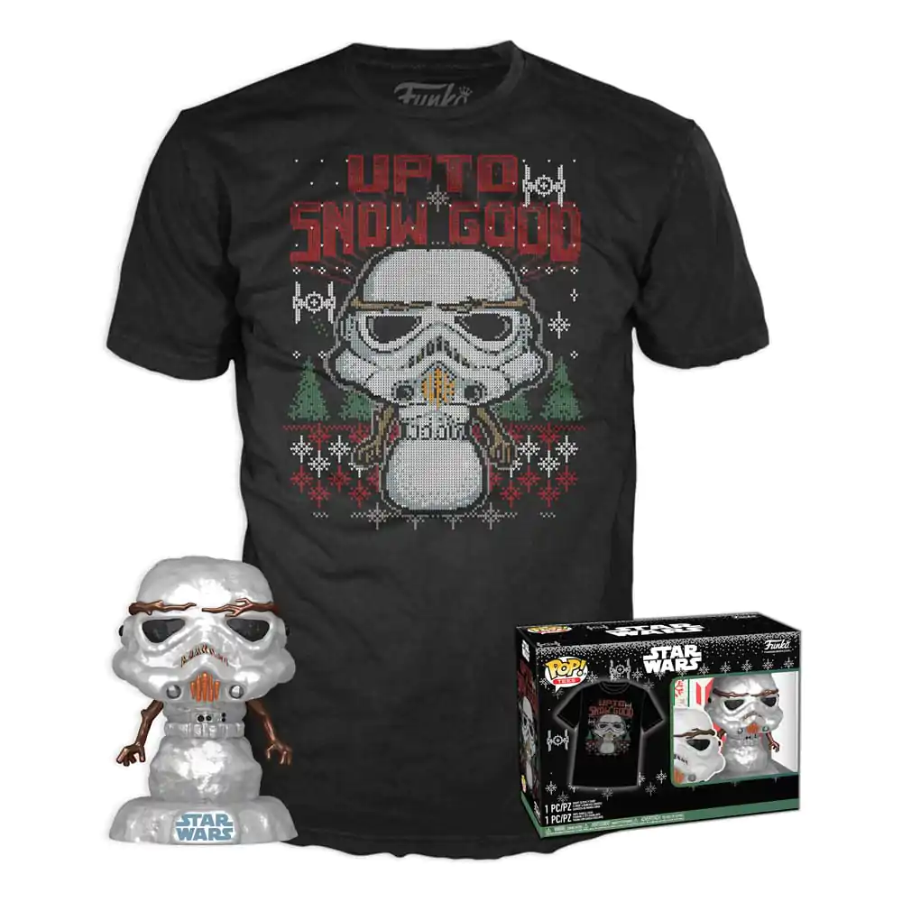 Star Wars The Mandalorian POP! &amp; Tee Vinyl Figur &amp; T-Shirt Set Holiday Stormtrooper(MT) Produktfoto