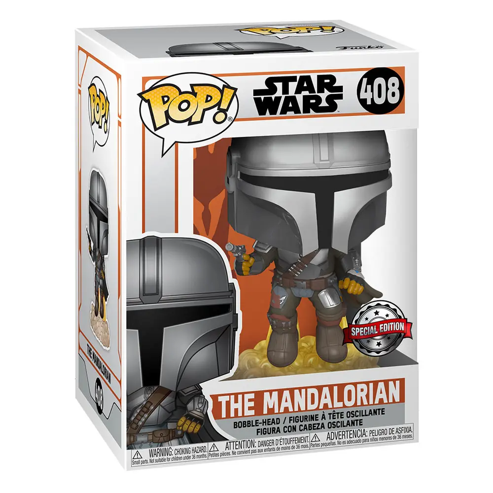 Star Wars The Mandalorian POP! Vinyl Figur Mandalorian - Mando Flying w/Blaster 9 cm Produktfoto