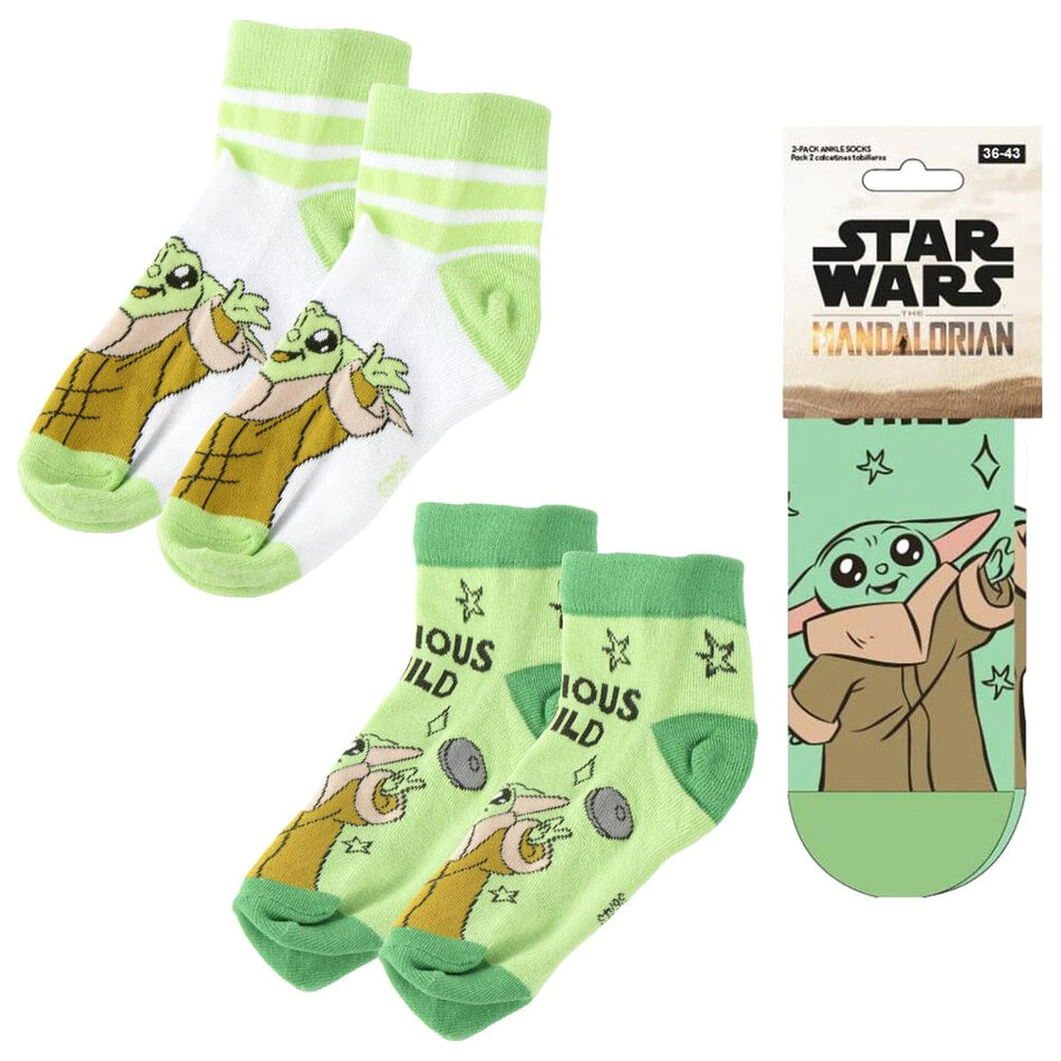 Star Wars The Mandalorian Grogu adult Pack 2 Socken Produktfoto