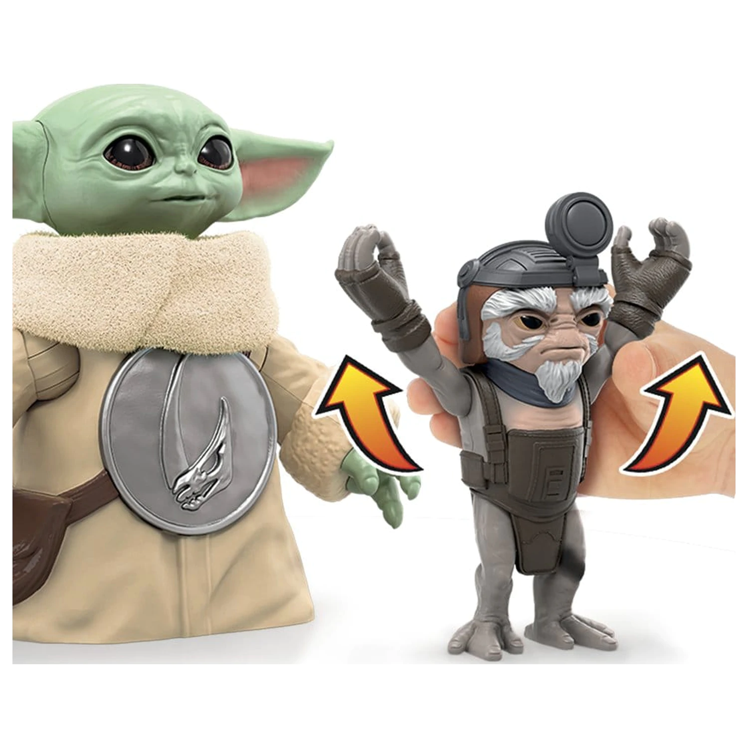 Star Wars: The Mandalorian & Grogu Elektronische Actionfigur Huggin' Grogu & Anzellan 17 cm Produktfoto