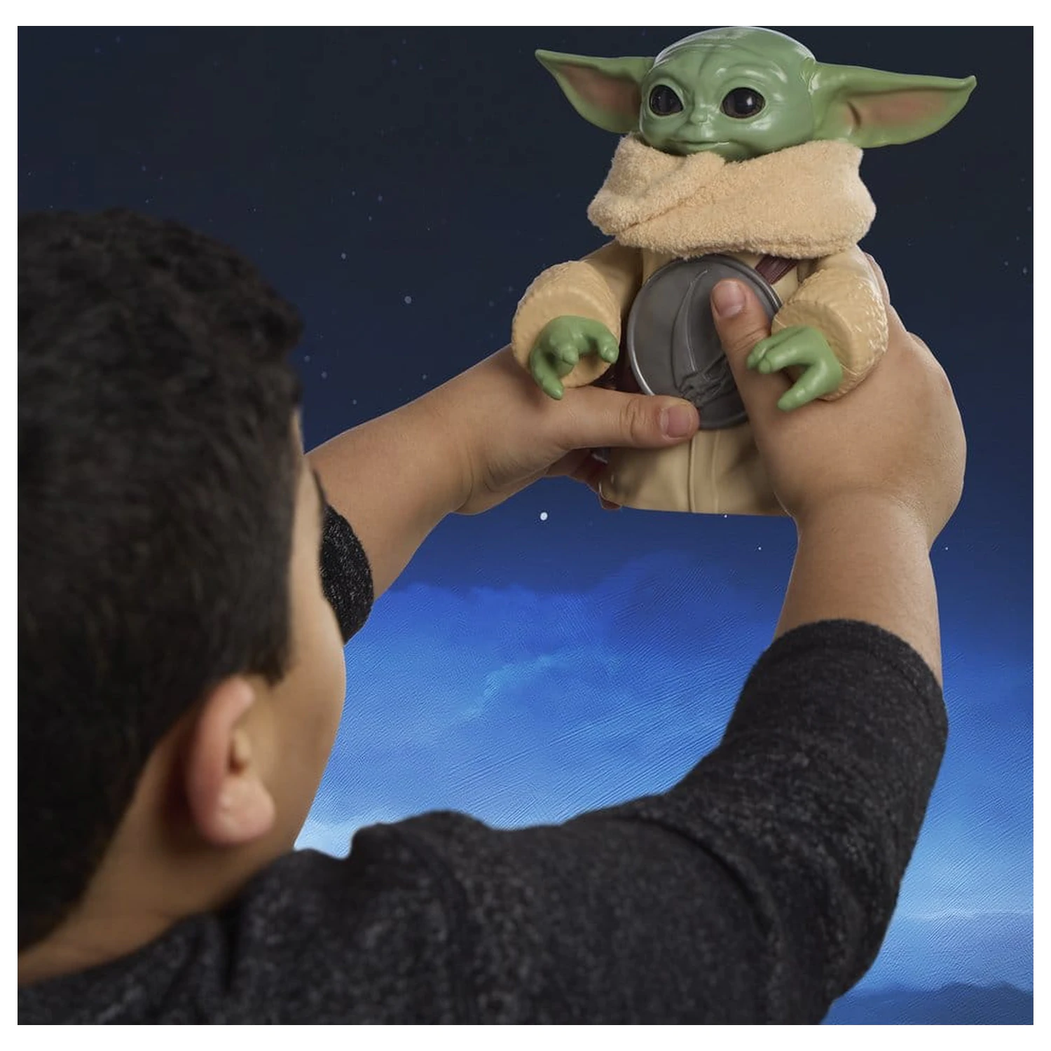 Star Wars: The Mandalorian & Grogu Elektronische Actionfigur Huggin' Grogu & Anzellan 17 cm Produktfoto
