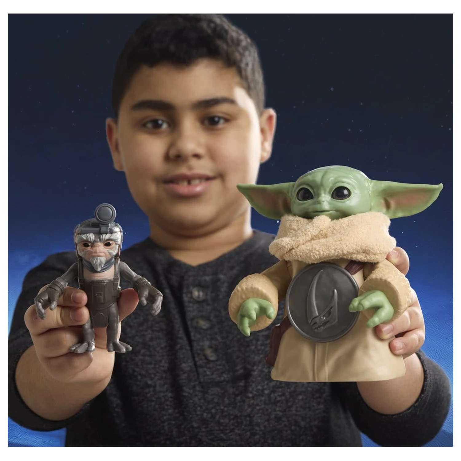 Star Wars: The Mandalorian & Grogu Elektronische Actionfigur Huggin' Grogu & Anzellan 17 cm Produktfoto