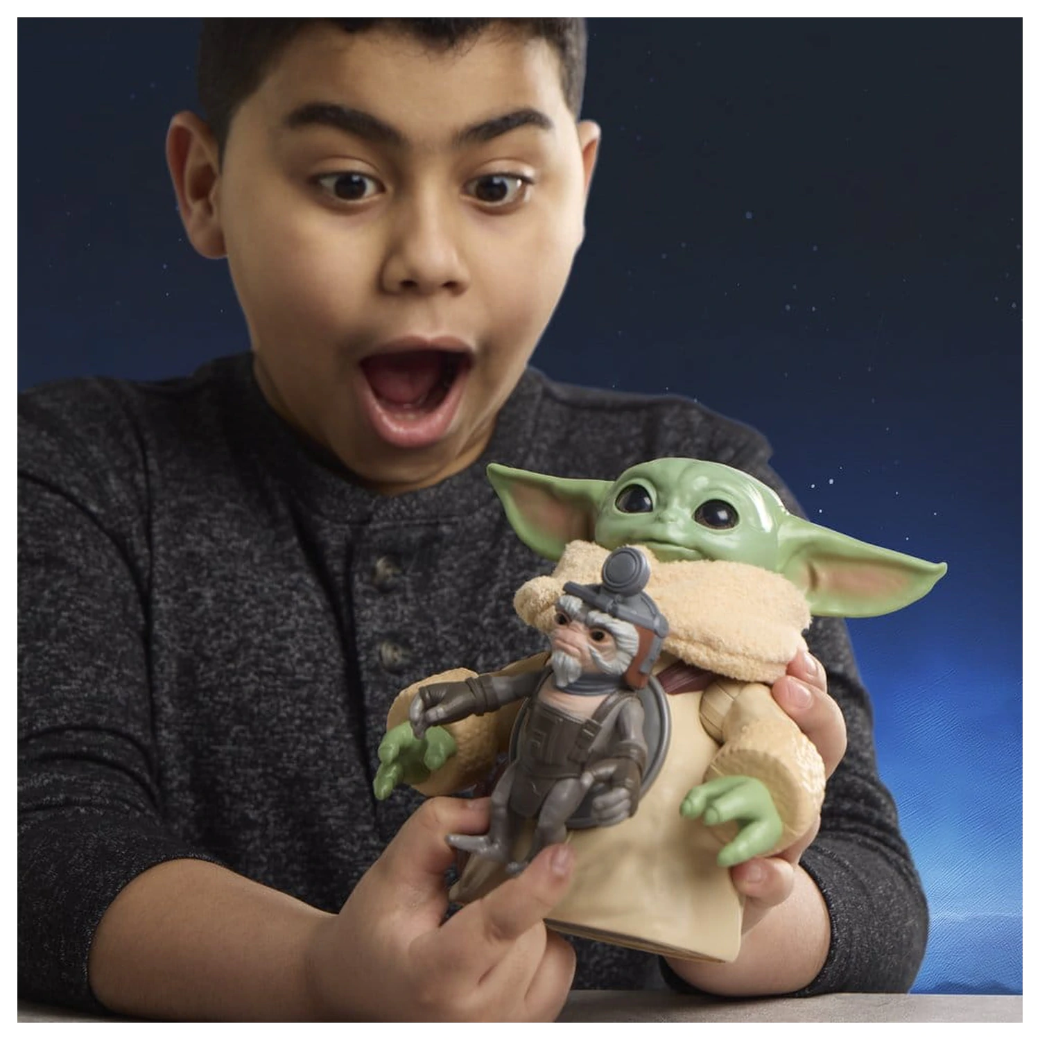 Star Wars: The Mandalorian & Grogu Elektronische Actionfigur Huggin' Grogu & Anzellan 17 cm Produktfoto
