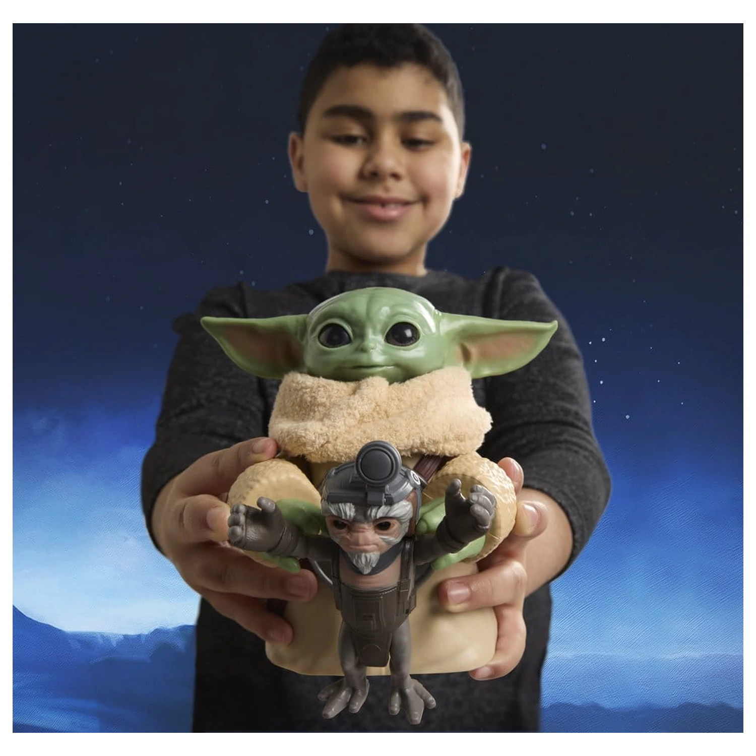 Star Wars: The Mandalorian & Grogu Elektronische Actionfigur Huggin' Grogu & Anzellan 17 cm Produktfoto