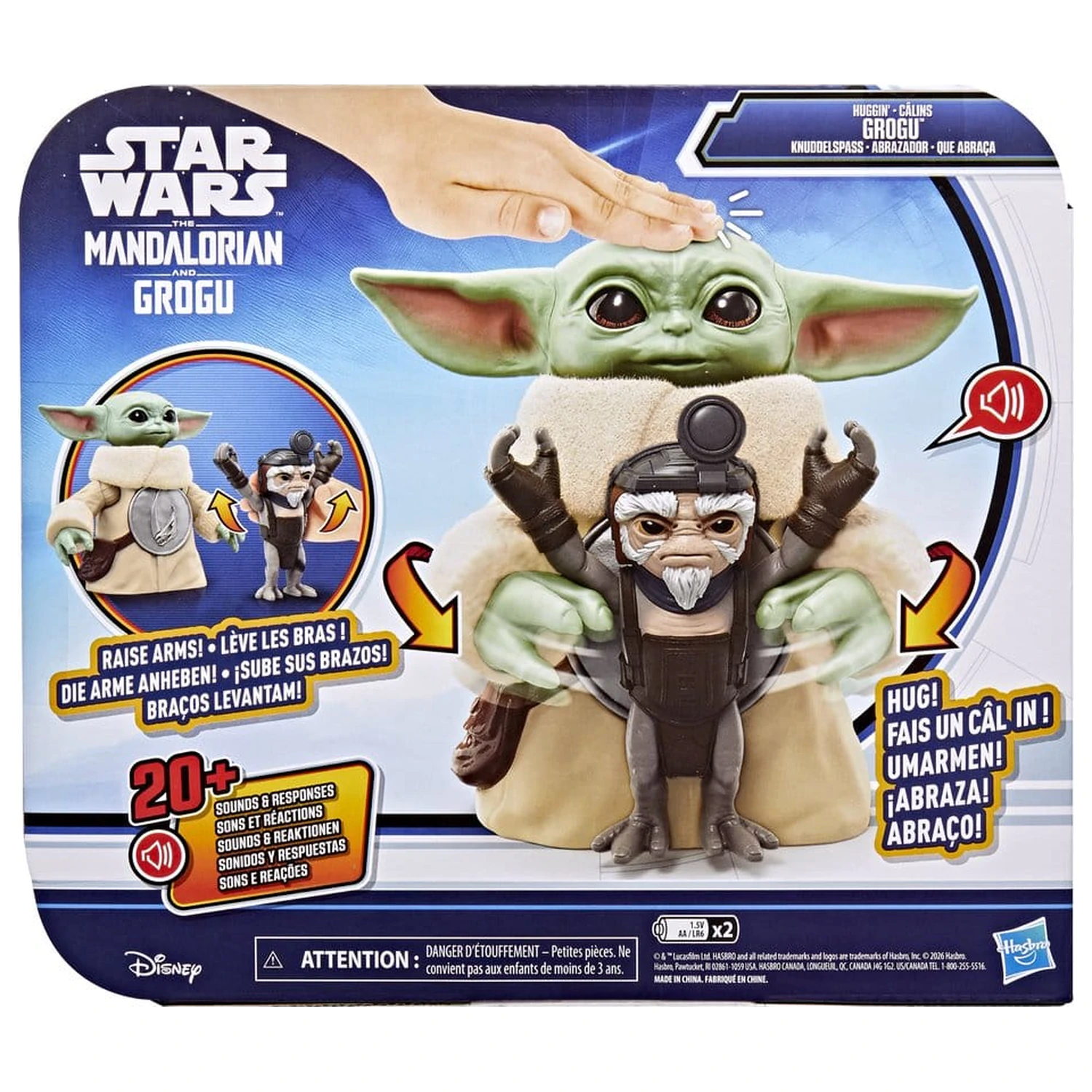Star Wars: The Mandalorian & Grogu Elektronische Actionfigur Huggin' Grogu & Anzellan 17 cm Produktfoto