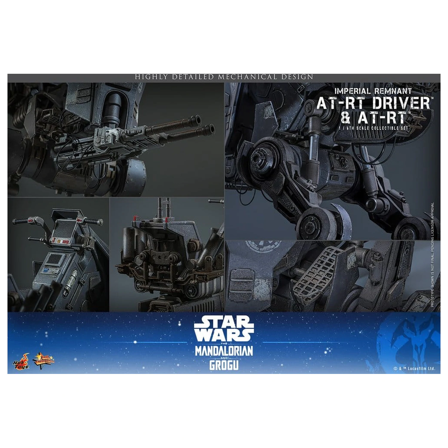 Star Wars: The Mandalorian & Grogu Movie Masterpiece Action-Figuren-Set 1/6 Imperial Remnant AT-RT Driver & AT-RT 60 cm Produktfoto