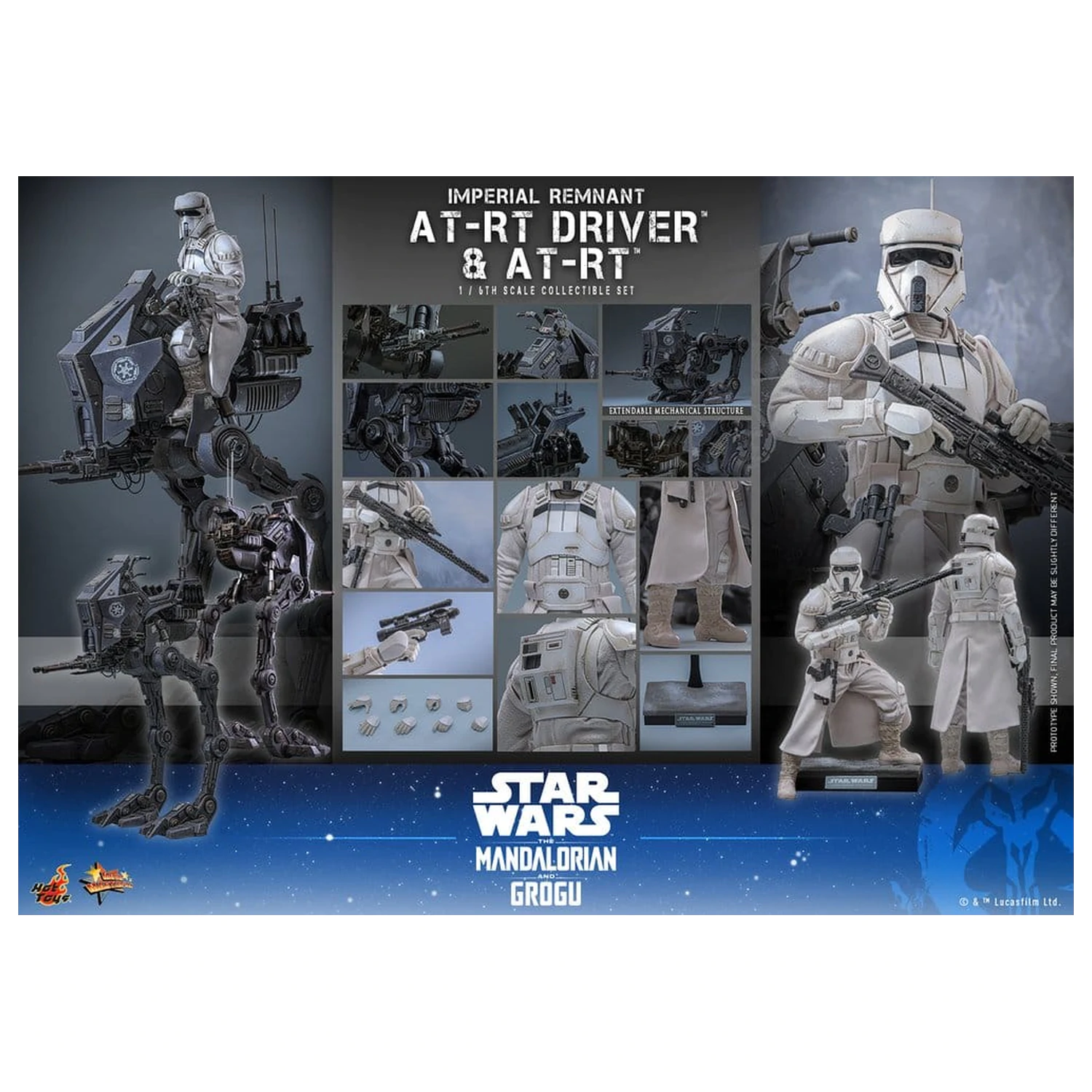 Star Wars: The Mandalorian & Grogu Movie Masterpiece Action-Figuren-Set 1/6 Imperial Remnant AT-RT Driver & AT-RT 60 cm Produktfoto