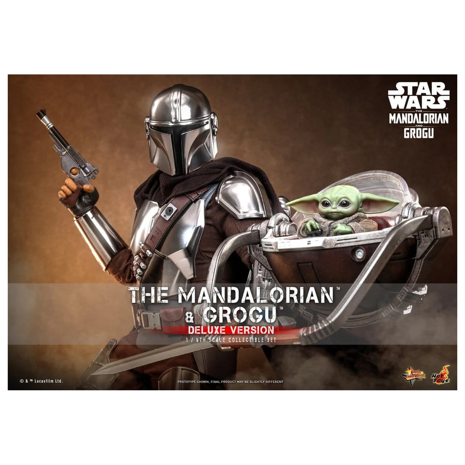 Star Wars: The Mandalorian & Grogu Movie Masterpiece Action Figur 1/6 The Mandalorian und Grogu (Deluxe Version) 31 cm Produktfoto