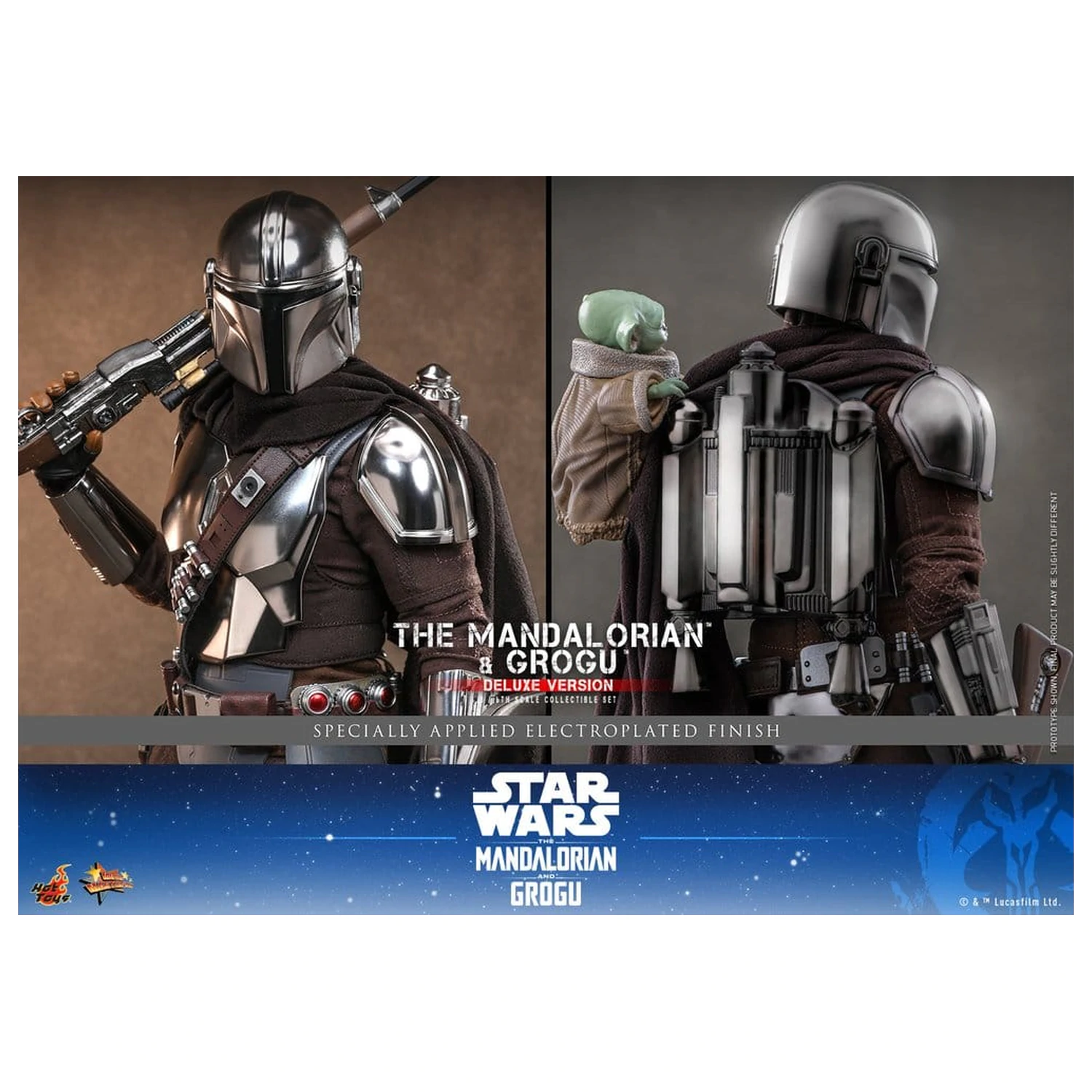 Star Wars: The Mandalorian & Grogu Movie Masterpiece Action Figur 1/6 The Mandalorian und Grogu (Deluxe Version) 31 cm Produktfoto