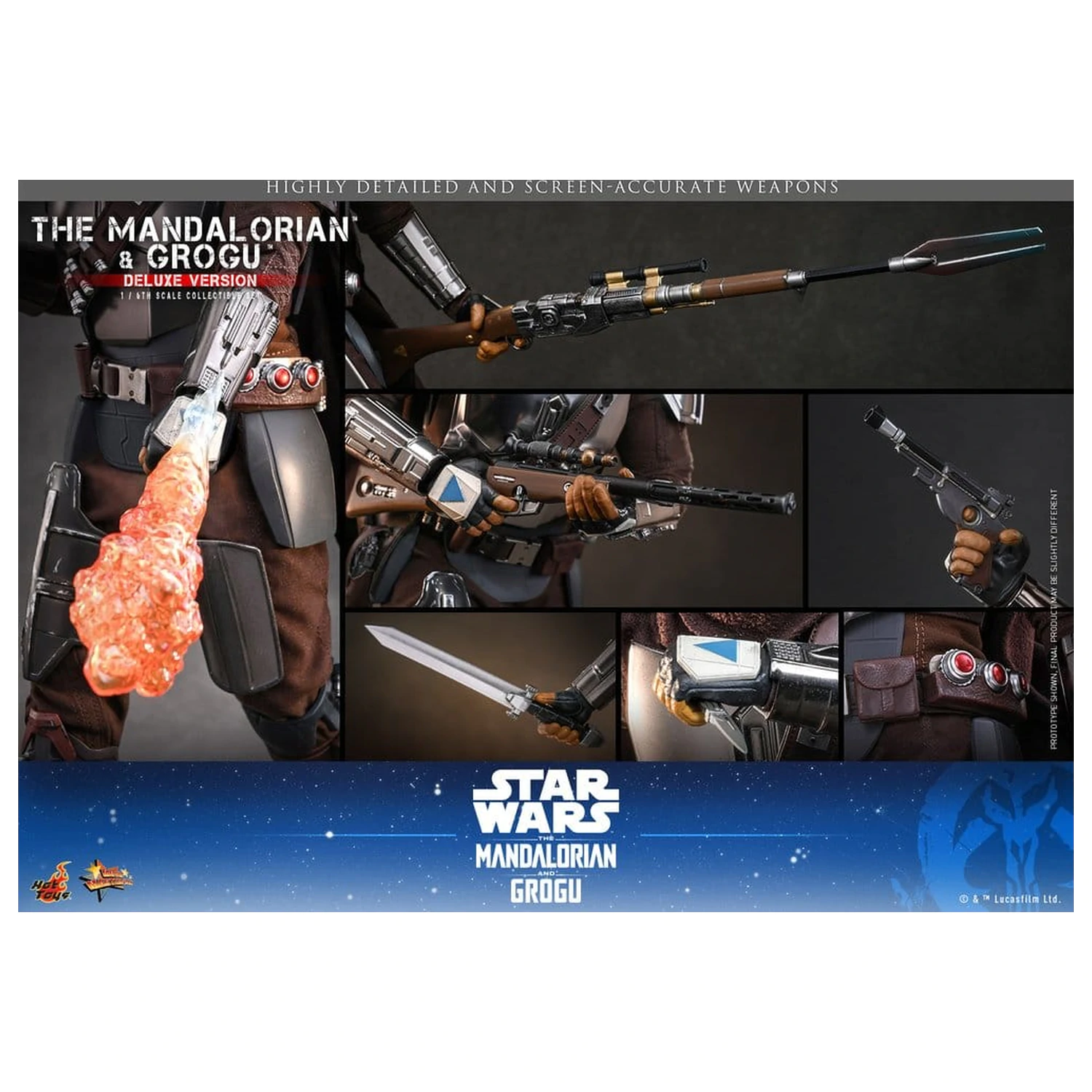 Star Wars: The Mandalorian & Grogu Movie Masterpiece Action Figur 1/6 The Mandalorian und Grogu (Deluxe Version) 31 cm Produktfoto