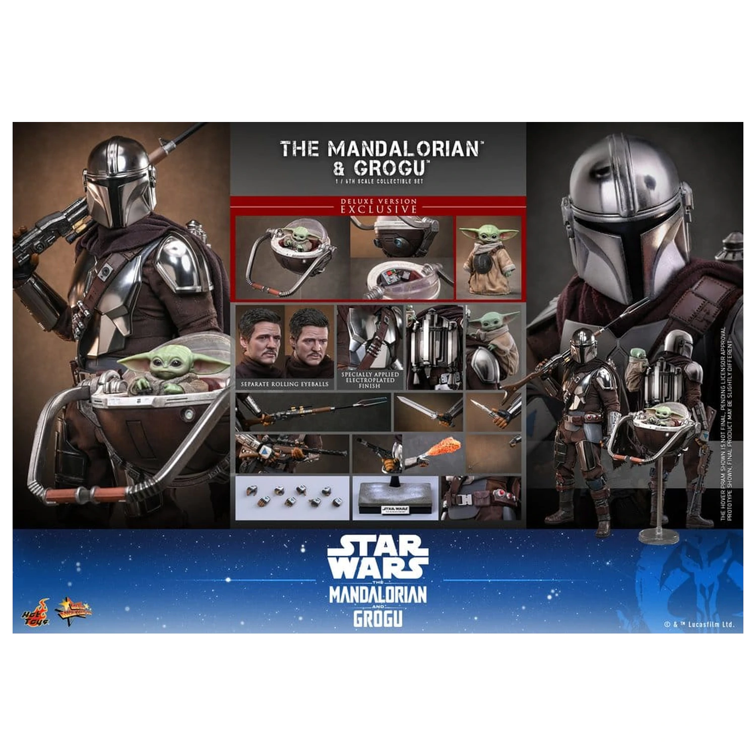 Star Wars: The Mandalorian & Grogu Movie Masterpiece Action Figur 1/6 The Mandalorian und Grogu (Deluxe Version) 31 cm Produktfoto