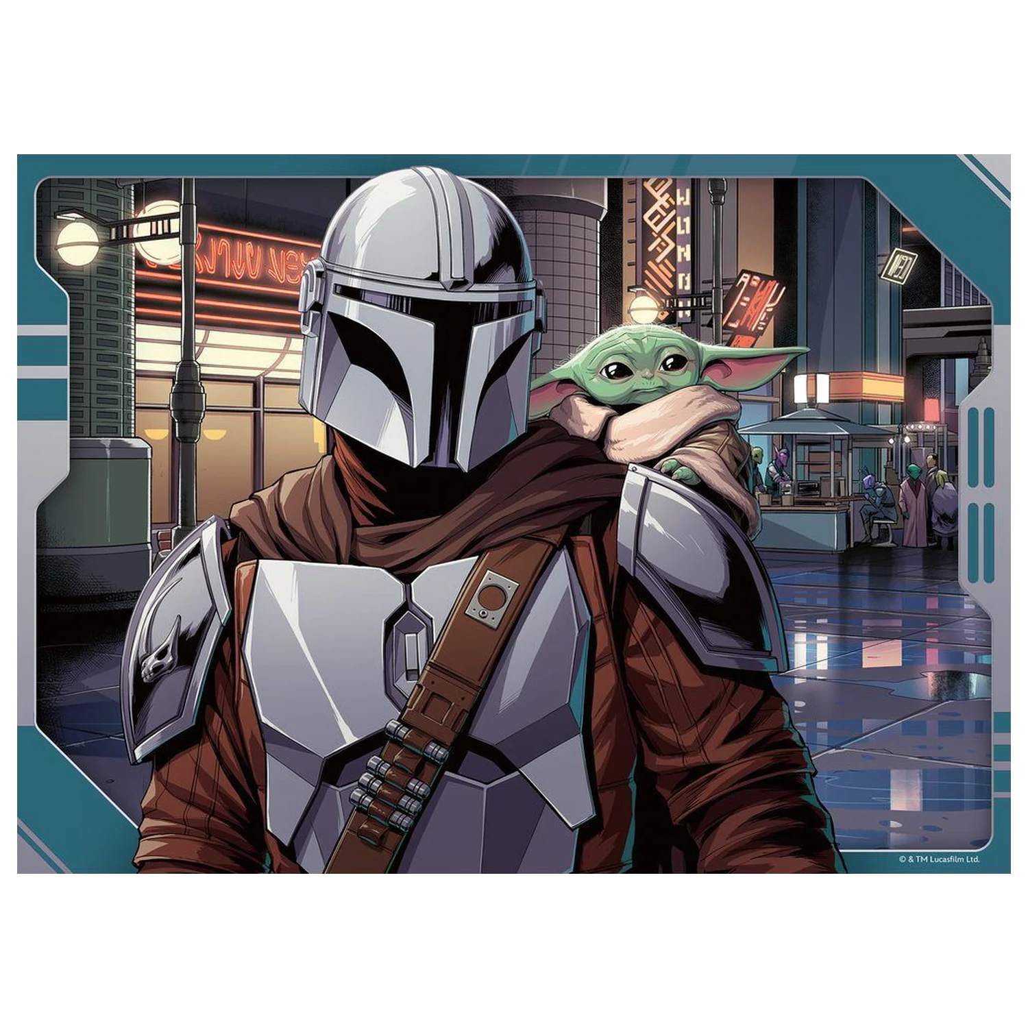 Star Wars The Mandalorian & Grogu Puzzle 4x100 Teile Produktfoto