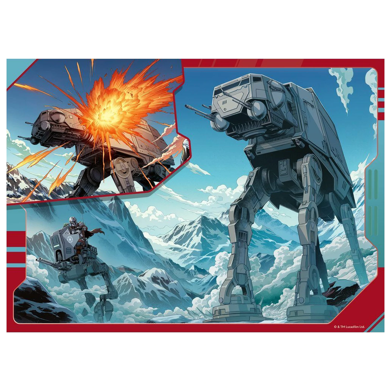Star Wars The Mandalorian & Grogu Puzzle 4x100 Teile Produktfoto