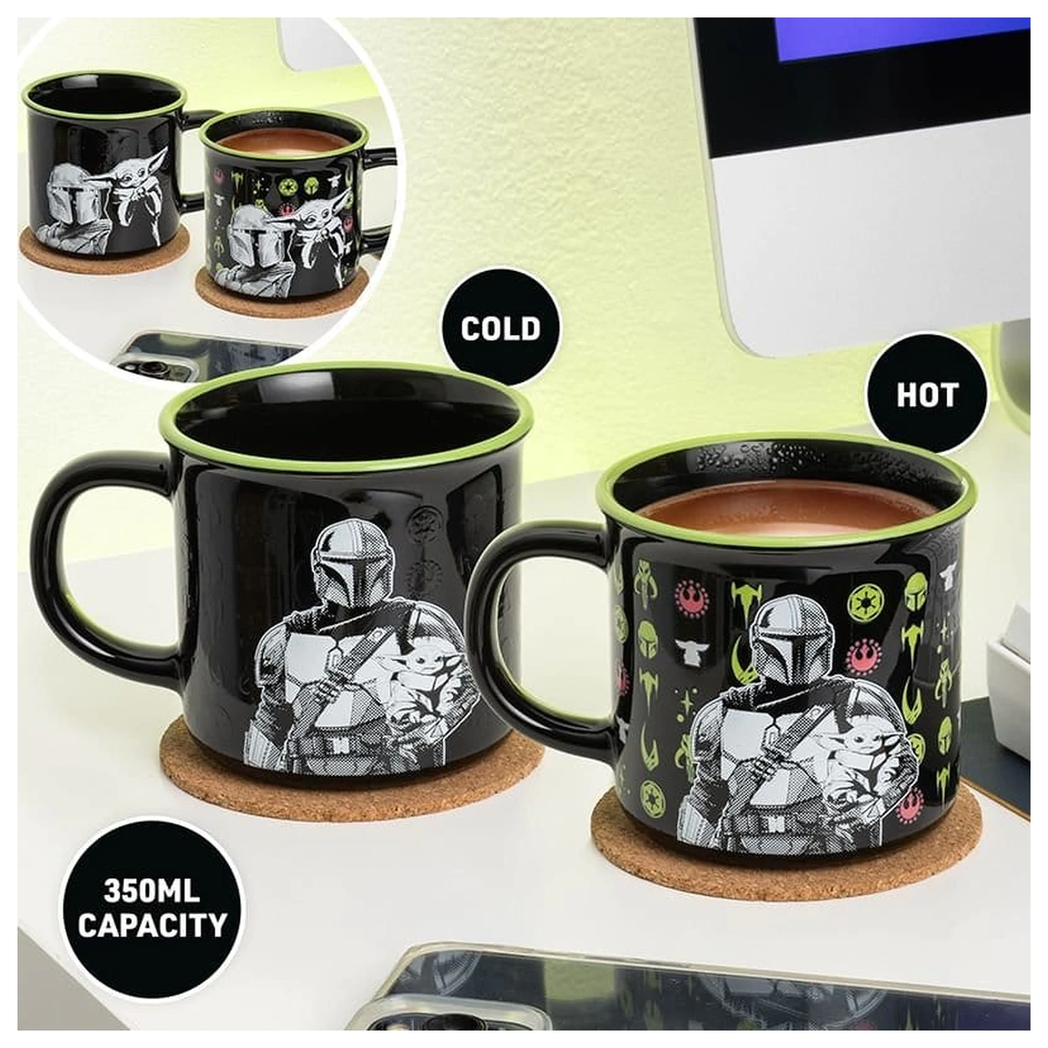 Star Wars: The Mandalorian Wärme wechselnde Tasse Mandalorian und Grogu Produktfoto