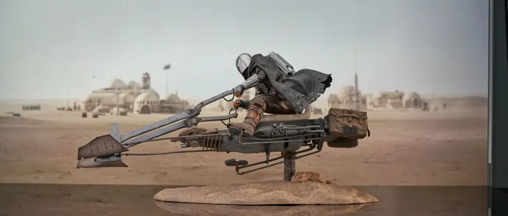Star Wars: The Mandalorian Premier Collection Statue 1/7 Din Djarin on Speeder Bike 23 cm Produktfoto