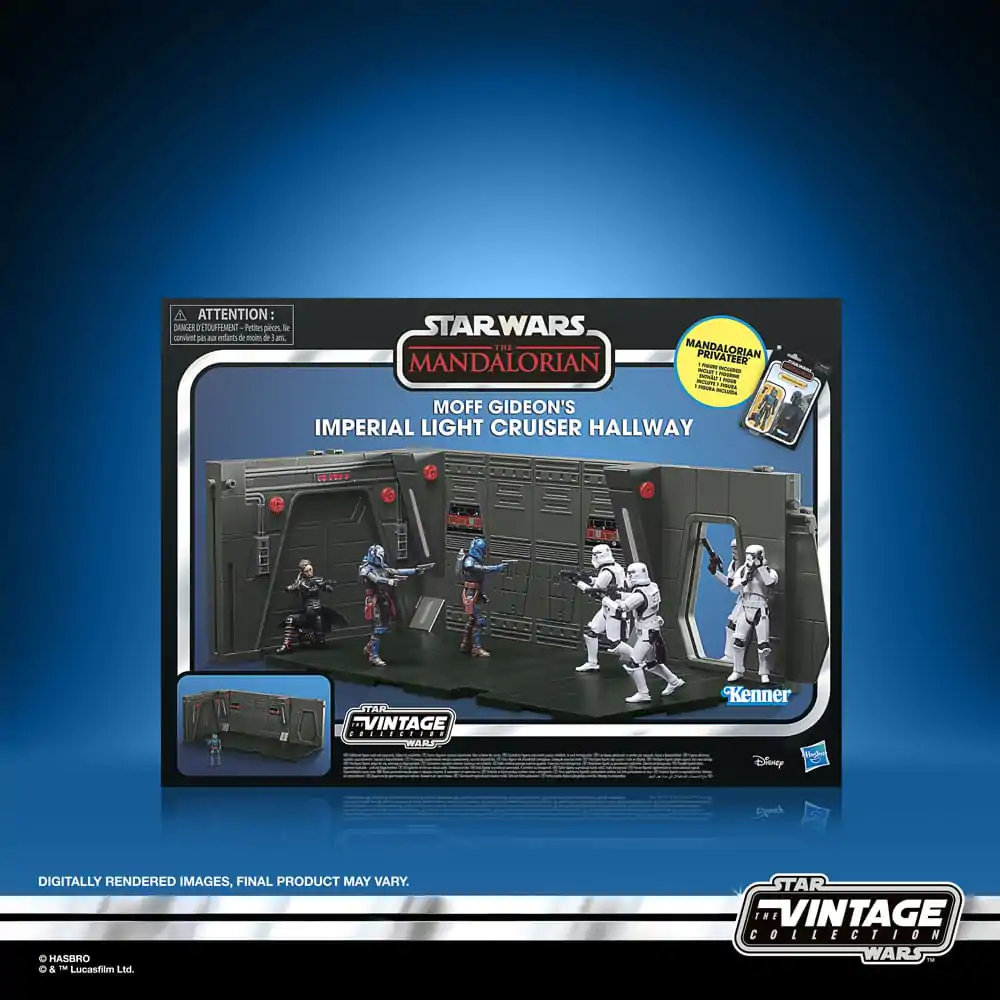 Star Wars: The Mandalorian Vintage Collection Moff Gideon&#039;s Imperial Light Cruiser Hallway mit Mandalorian Privateer Actionfigur 10 cm Produktfoto