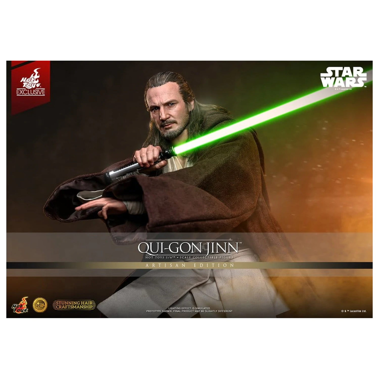 Star Wars: The Phantom Menace Movie Masterpiece Action-Figur 1/6 Qui-Gon Jinn (Artisan Edition) Hot Toys Exclusive 32 cm Produktfoto