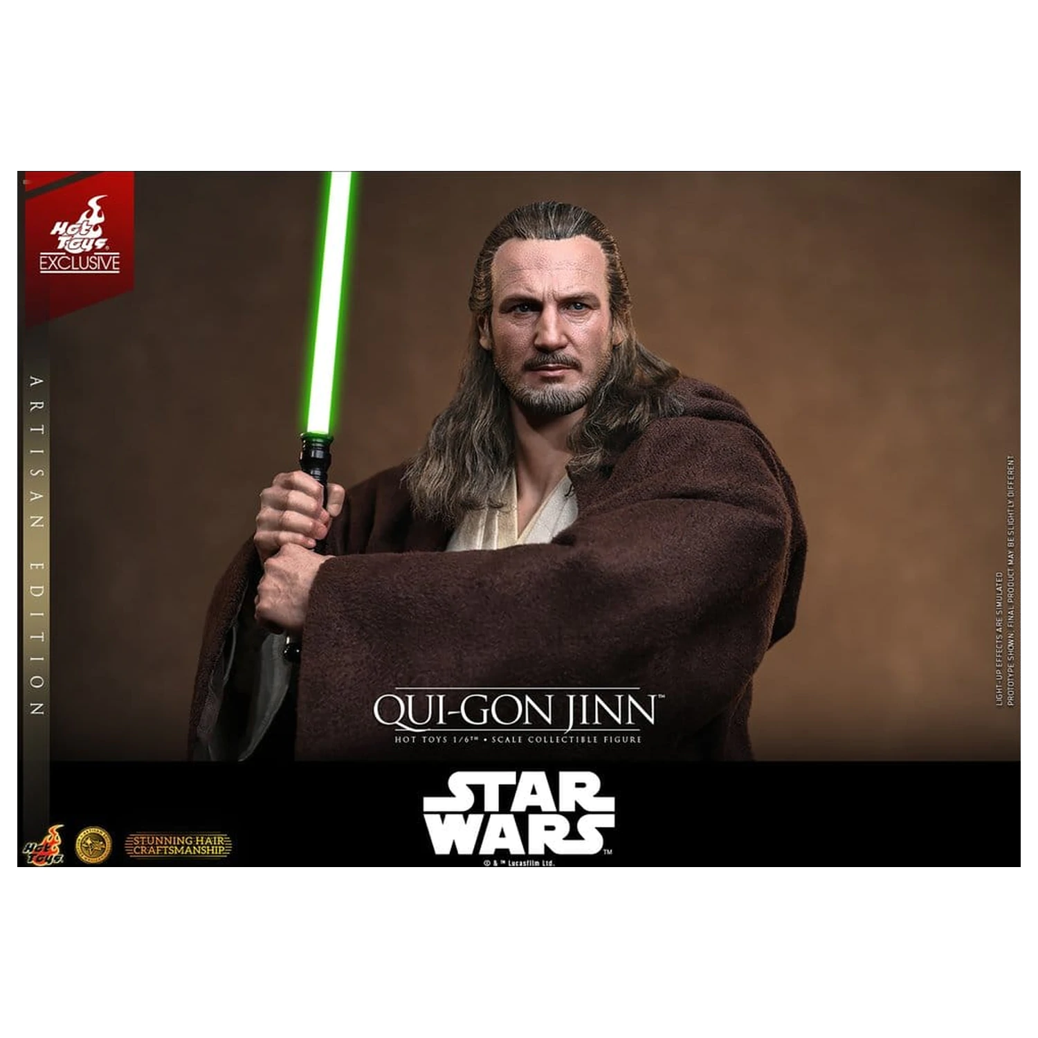 Star Wars: The Phantom Menace Movie Masterpiece Action-Figur 1/6 Qui-Gon Jinn (Artisan Edition) Hot Toys Exclusive 32 cm Produktfoto
