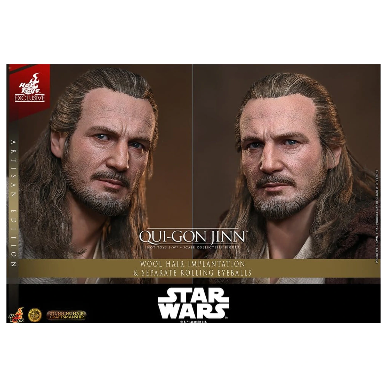 Star Wars: The Phantom Menace Movie Masterpiece Action-Figur 1/6 Qui-Gon Jinn (Artisan Edition) Hot Toys Exclusive 32 cm Produktfoto