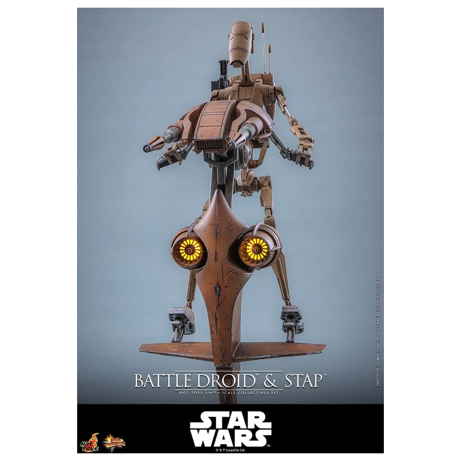 Star Wars: The Phantom Menace Movie Masterpiece Action-Figuren Set 1/6 Battle Droid & STAP 32 cm Produktfoto