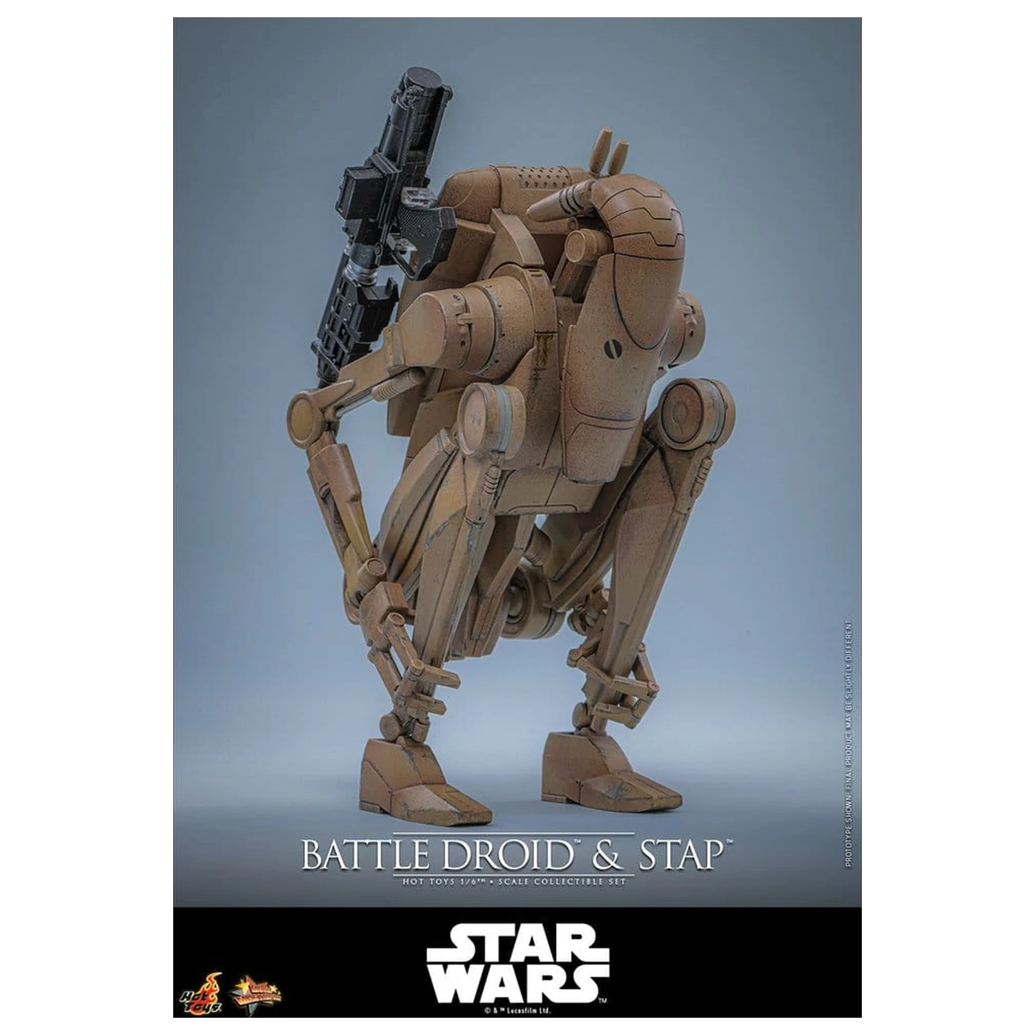 Star Wars: The Phantom Menace Movie Masterpiece Action-Figuren Set 1/6 Battle Droid & STAP 32 cm Produktfoto
