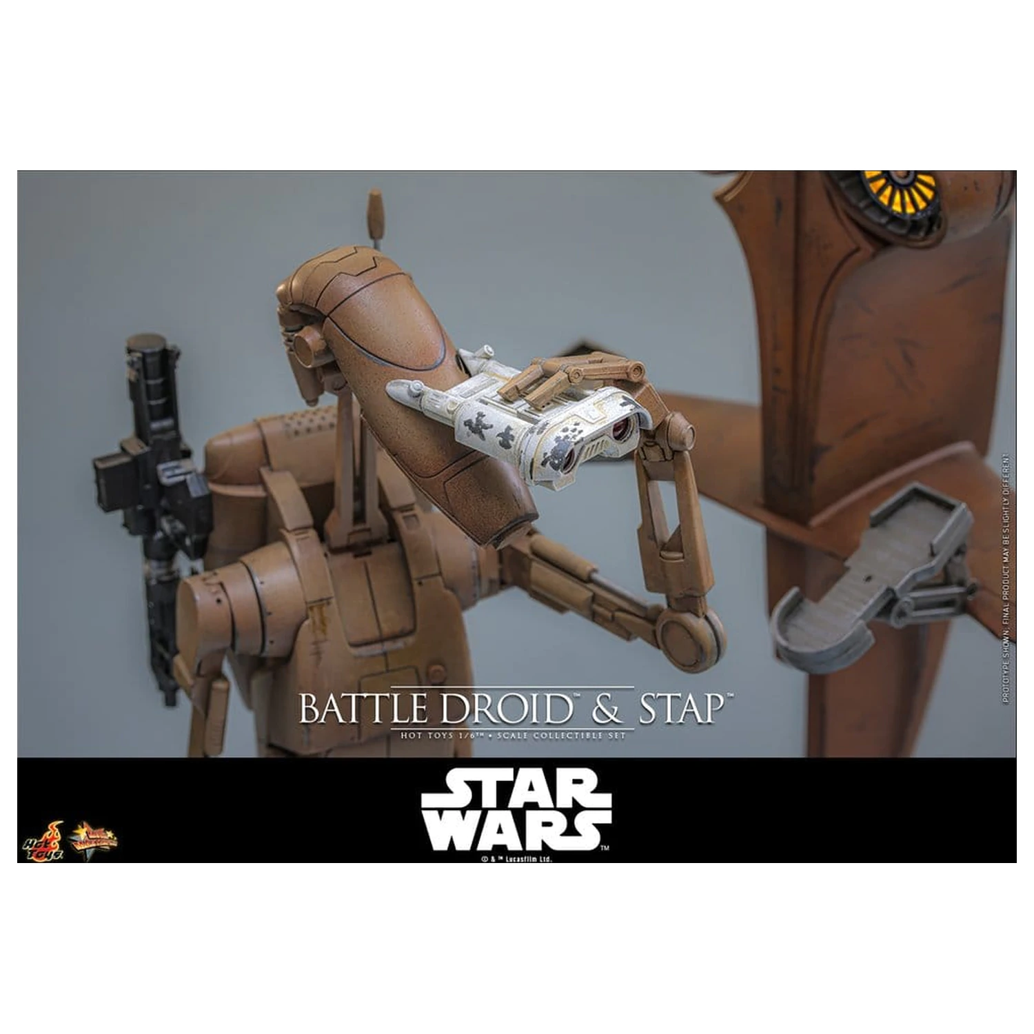 Star Wars: The Phantom Menace Movie Masterpiece Action-Figuren Set 1/6 Battle Droid & STAP 32 cm Produktfoto
