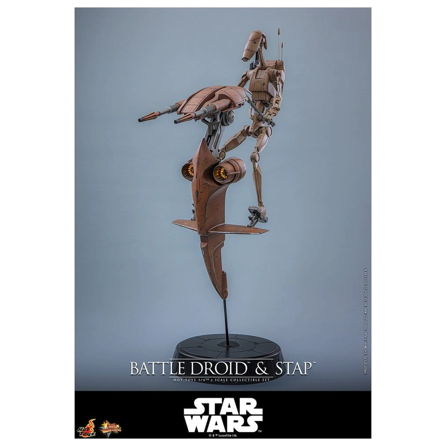 Star Wars: The Phantom Menace Movie Masterpiece Action-Figuren Set 1/6 Battle Droid & STAP 32 cm Produktfoto