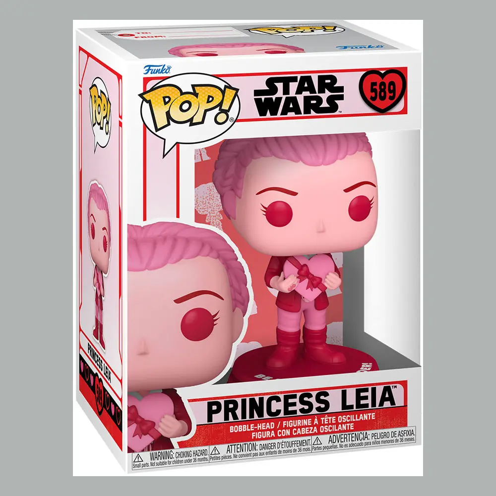 Star Wars Valentines POP! Star Wars Vinyl Figur Leia 9 cm Produktfoto