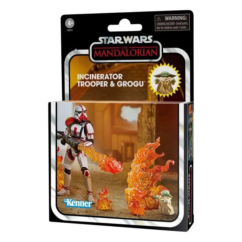 Star Wars: The Mandalorian Vintage Collection Actionfigur 2022 Incinerator Trooper & Grogu 10 cm Produktfoto