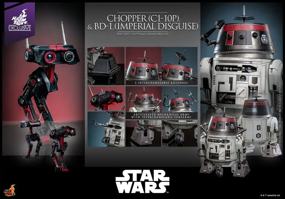 Star Wars Actionfiguren Set 1/6 Chopper (C1-10P™) & BD-1™ (Imperial Disguise) 18 cm & 8 cm Produktfoto