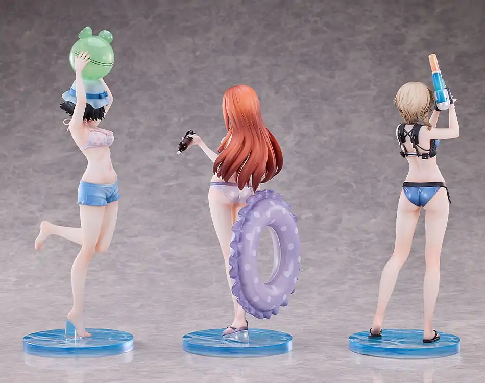 Steins Gate PVC-Statuen 3er-Pack 1/7 Suzuha Amane, Kurisu Makise, Mayuri Shiina Swimsuit Ver. Produktfoto