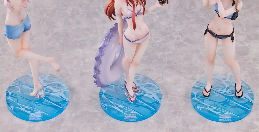 Steins Gate PVC-Statuen 3er-Pack 1/7 Suzuha Amane, Kurisu Makise, Mayuri Shiina Swimsuit Ver. Produktfoto