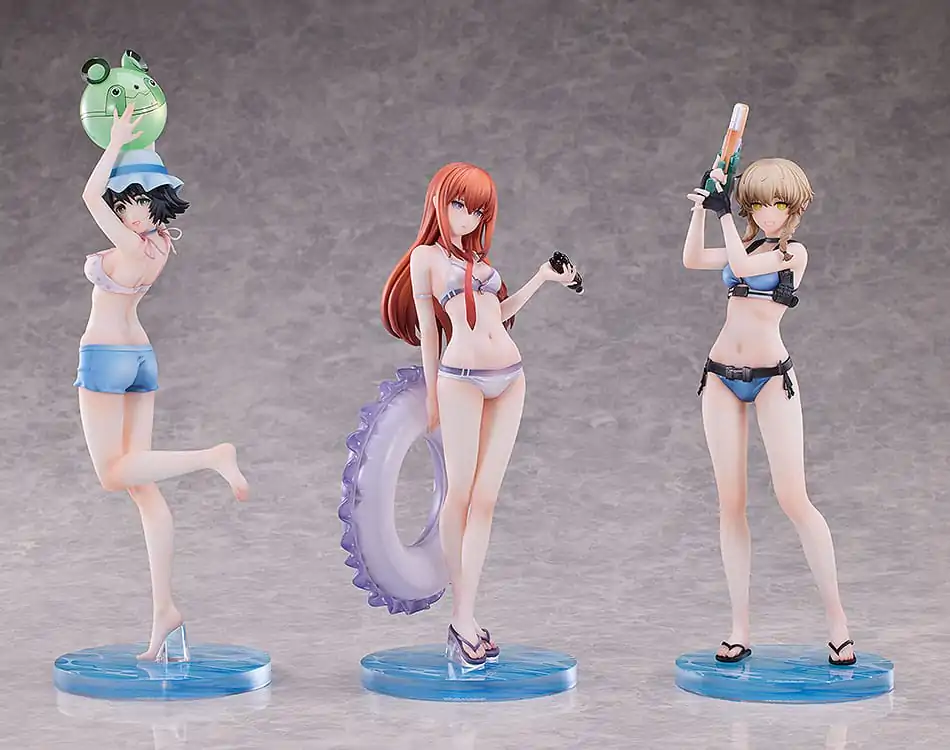 Steins Gate PVC-Statuen 3er-Pack 1/7 Suzuha Amane, Kurisu Makise, Mayuri Shiina Swimsuit Ver. Produktfoto
