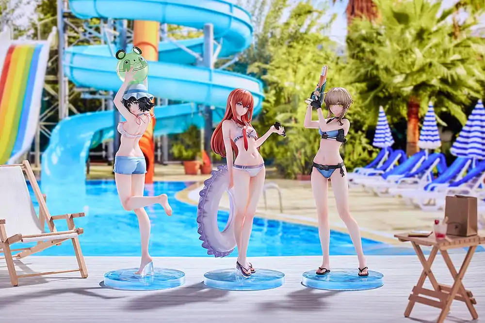 Steins Gate PVC-Statuen 3er-Pack 1/7 Suzuha Amane, Kurisu Makise, Mayuri Shiina Swimsuit Ver. Produktfoto
