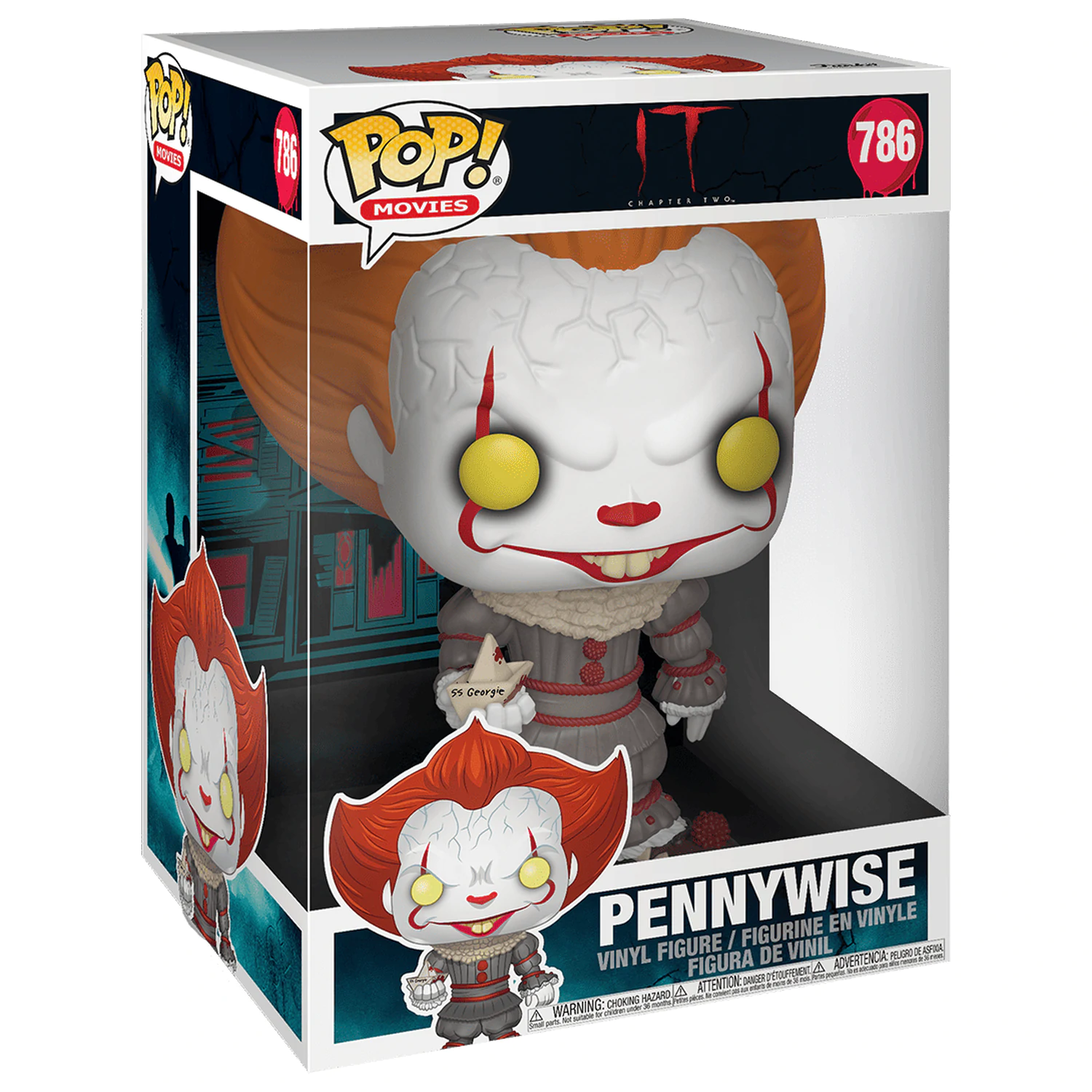 Stephen Kings Es 2 Super Sized POP! Vinyl Figur Pennywise w/ Boat 25 cm Produktfoto