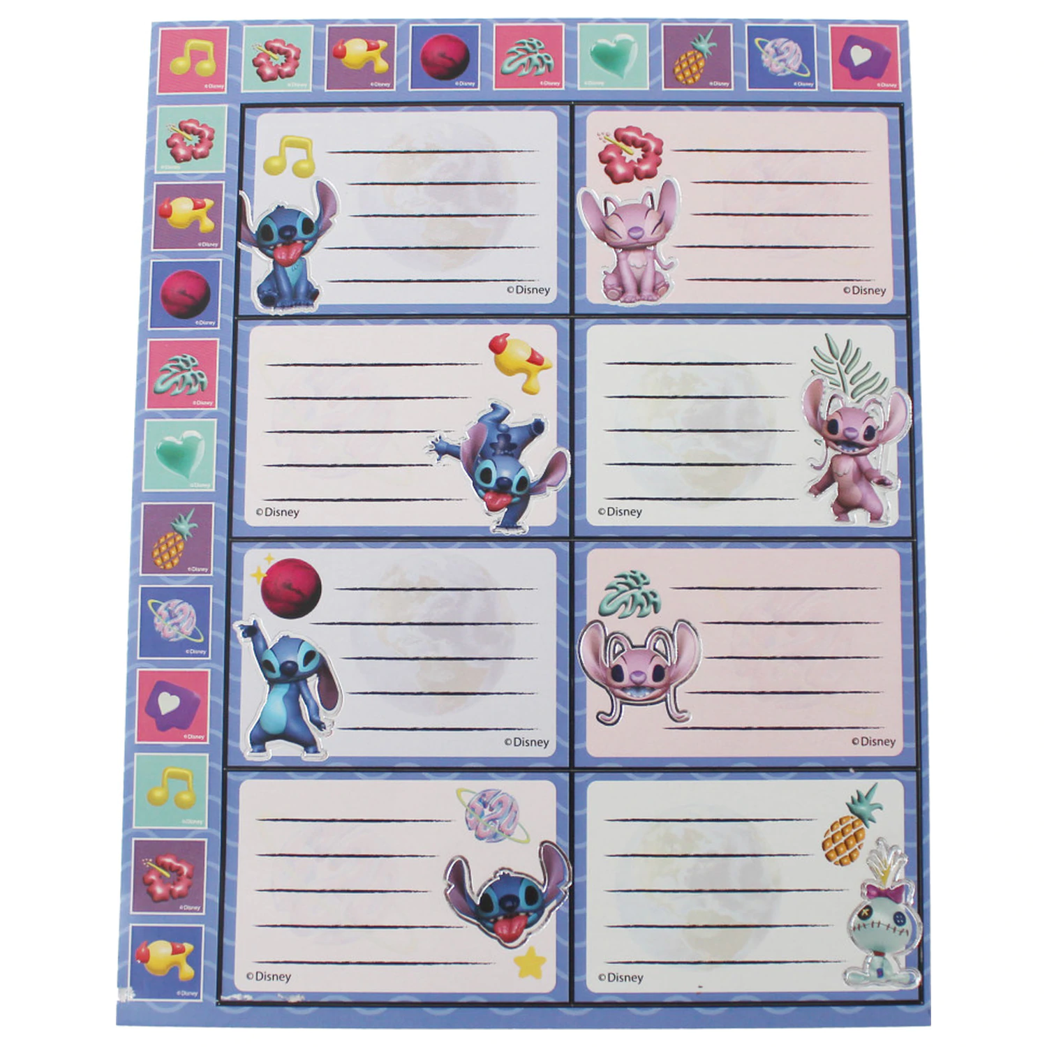 Stitch Aliens Notebook Etiketten Aufkleber mit 16 Stück Produktfoto