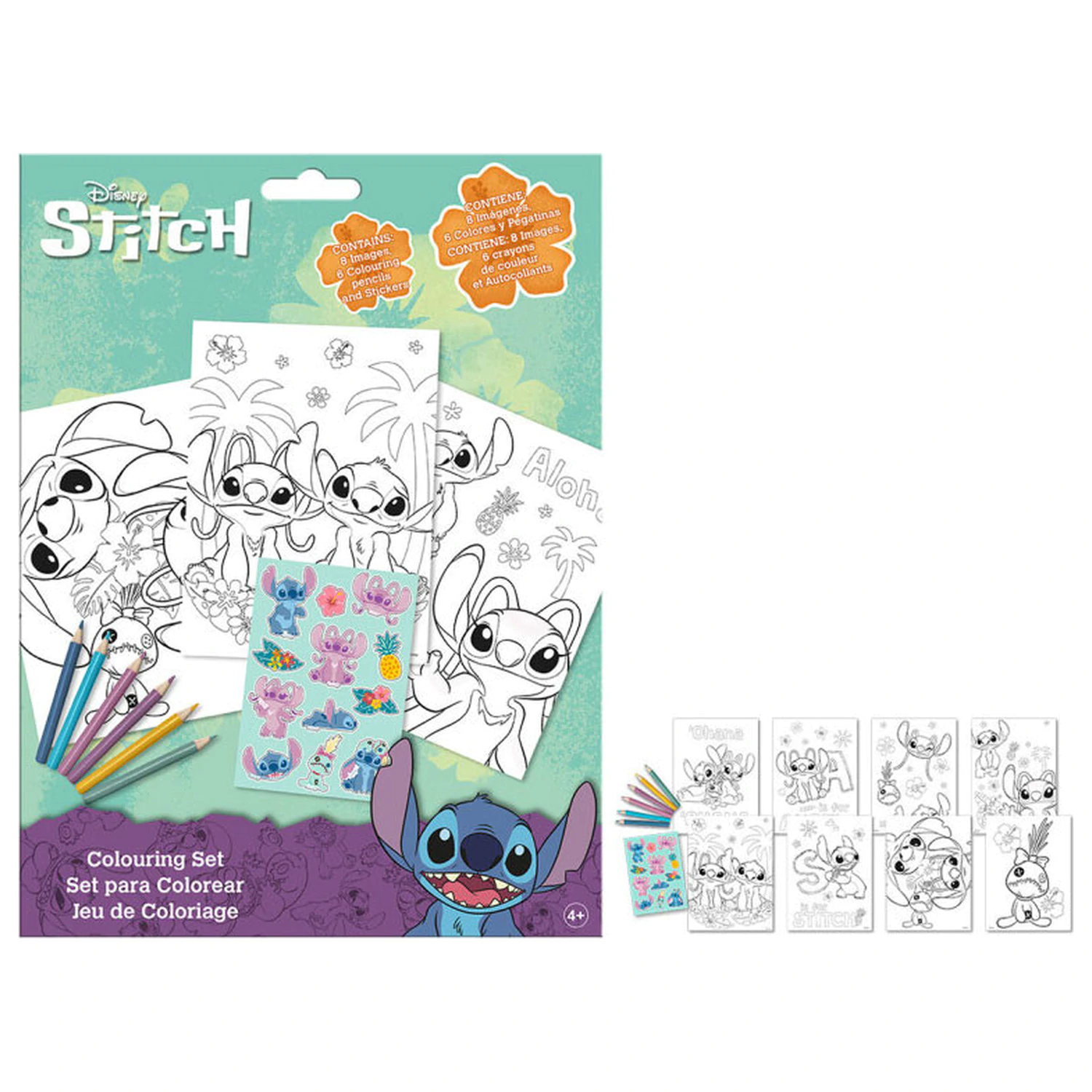Stitch Aloha Malset mit Stickern Produktfoto