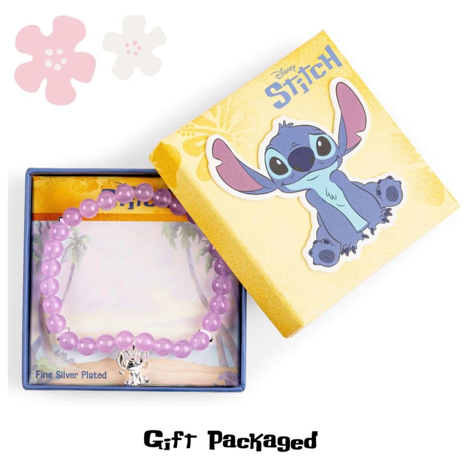 Stitch Angel Perlen Armband + vergoldeter Messing Charm Produktfoto